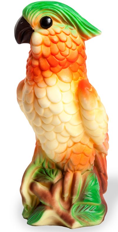 Резиновая игрушка попугай желтый 21 см