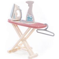 Гладильная доска для малышей (пластмассовая) с простым утюжком и бутылочкой (коричневая)