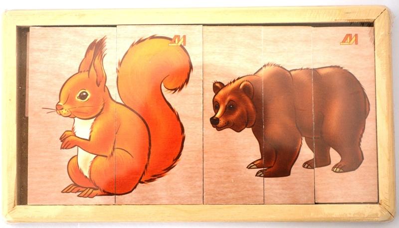 Картинки разрезные лесные животные