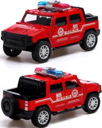 Игрушечная машинка Hummer H2 Пикап Пожарная служба 10 см