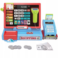 Игрушечная касса с современным терминалом-калькулятором