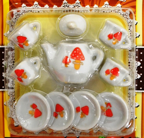 Набор посуды из керамики Мухоморы