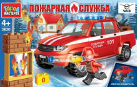 Игрушечный конструктор "Город мастеров" UAZ Pickup Пожарная служба 76 дет.