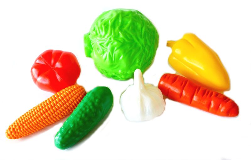 Детский набор овощей из пластмассы - 7 шт.