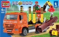 Игрушечный конструктор "Город мастеров" Спецтехника Kamaz Лесовоз 112 дет.