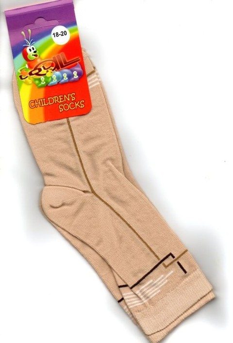 Детские носки Totall   размер 18-20  Арт.: M005 бежевые с полосками