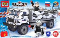Игрушечный конструктор "Город мастеров" Армия Газ 66 Бортовой 102 дет.