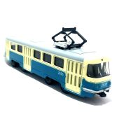 Чешский трамвай Татра Т3 синий 16 см