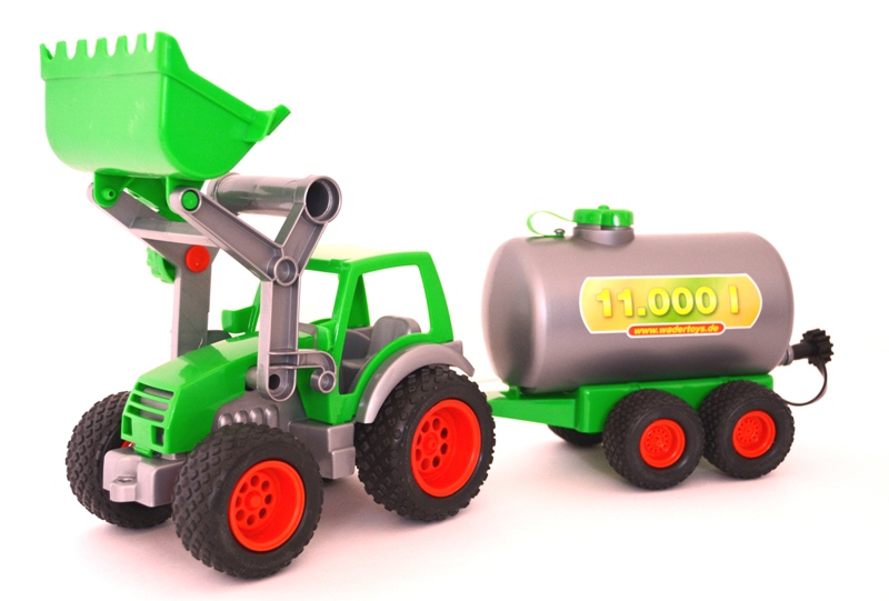 Игрушка трактор с резиновыми колесами и цистерной