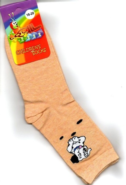 Детские носки Totall   размер 18-20  Арт.: M026 бежевые с долматинцем