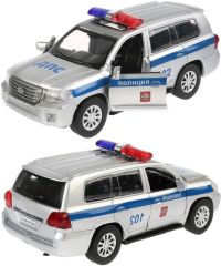 Игрушечная полицейская машинка Toyota Land Cruiser 200 12 см