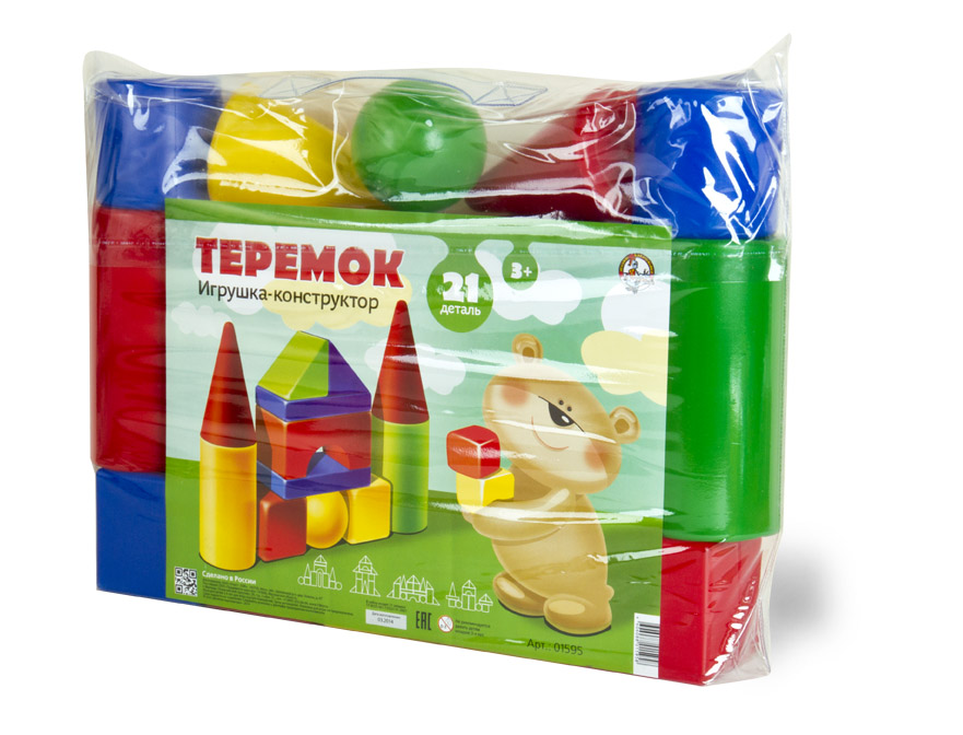 Детские кубики Теремок 21  эл. в сумке