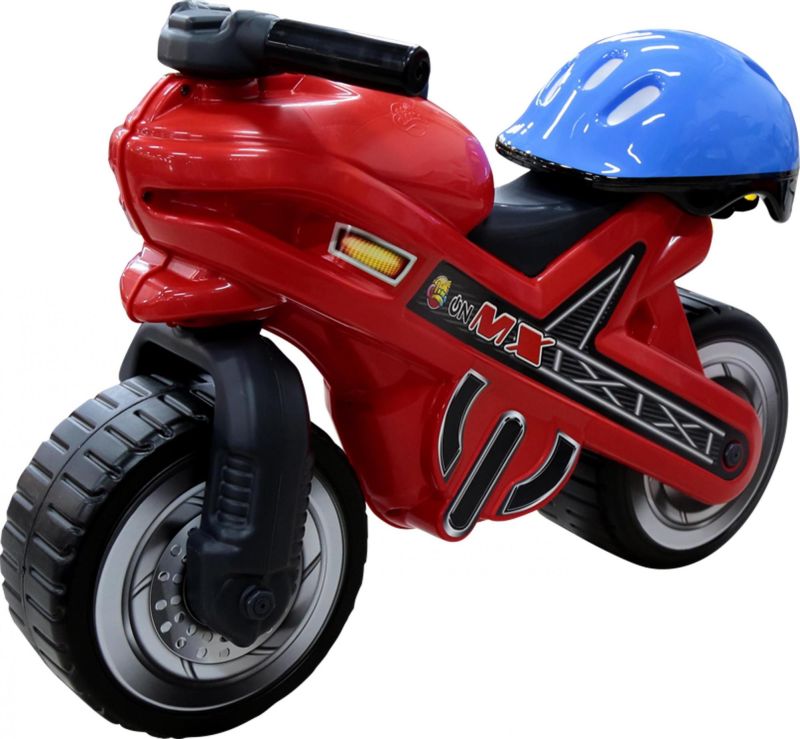 Каталка MX мотоцикл с синим шлемом