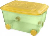 Детский ящик для игрушек на колесах зелёный