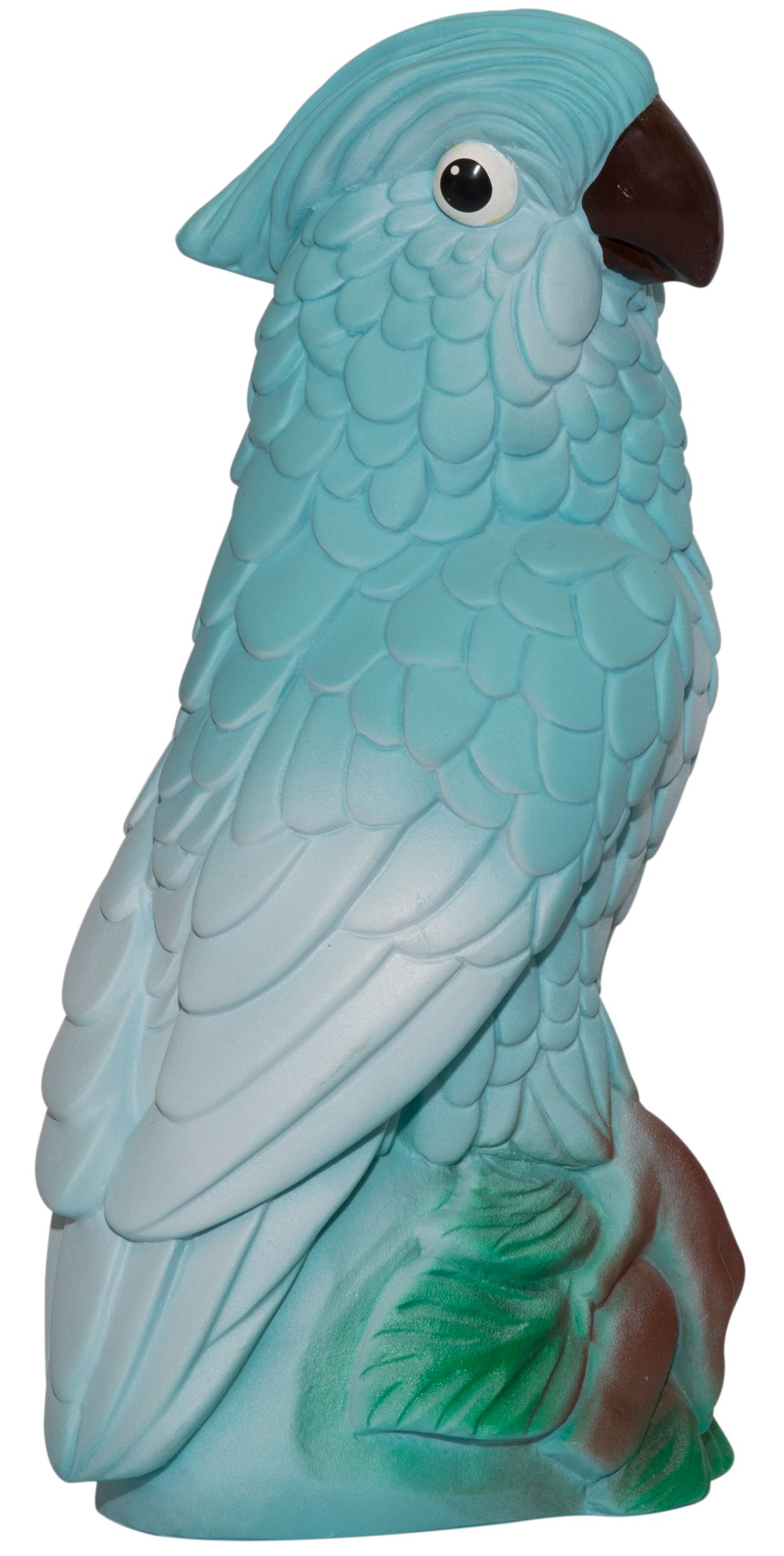 Резиновая игрушка попугай бирюзовый 21 см
