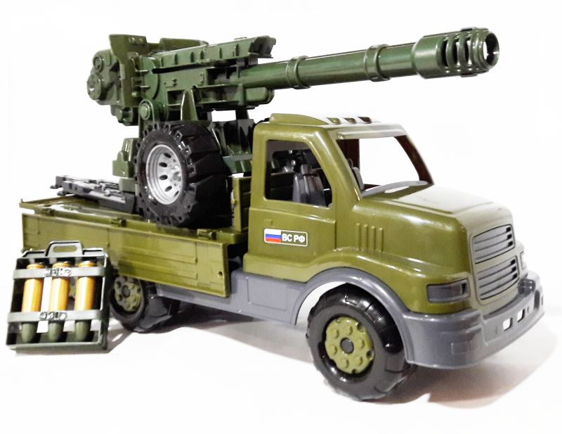 Игрушка военный грузовик 44 см с пушкой