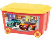 Ящик для игрушек на колесах "Гоночные машинки"