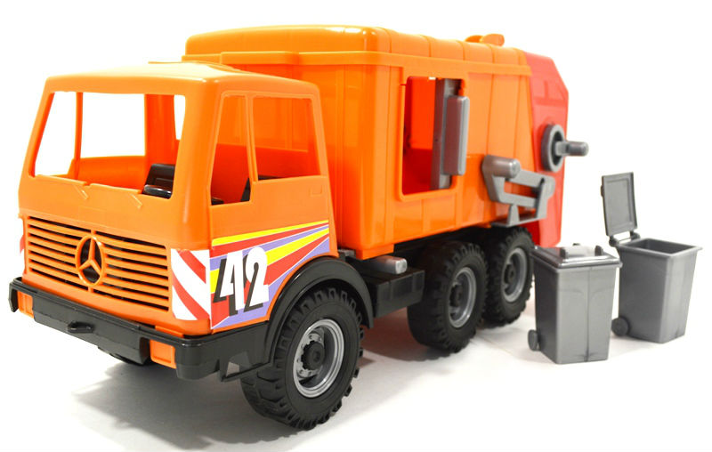 Игрушка мусоровоз с мусорными баками 44 см