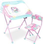 Складные стул + стол-парта-мольберт 3 в 1 с розовым пони