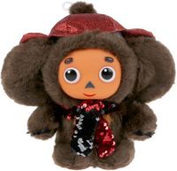 Мягкая игрушка «Чебурашка в шапке и шарфе из пайеток»