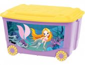 Ящик для игрушек на колесах "Русалка и Дельфин"