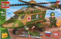 Игрушечный конструктор "Город мастеров" Военный вертолёт медицинской службы 126 дет.
