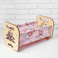 Кровать качалка для кукол деревянная 44х24 см