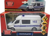 Игрушечный полицейский микроавтобус Mercedes-Benz Sprinter 14 см