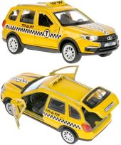 Игрушечная металлическая машинка Lada Granta Cross Такси 12 см