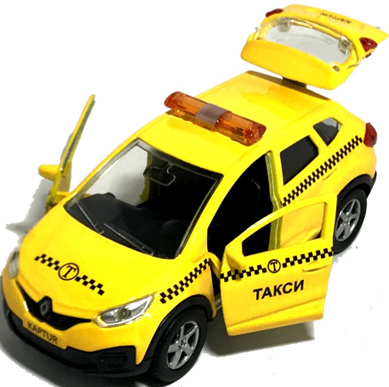 Машинка с двумя открывающимися дверями и багажником. igrushechnaya-mashinka-renault-kaptur-taksi-04.jpg