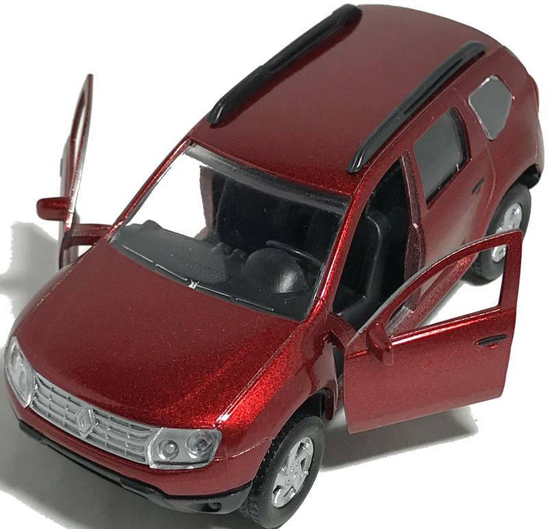 У машинки Renault Duster открываются две передние двери. igrushechnaya-mashinka-renault-duster-vinno-krasnaya-04.jpg