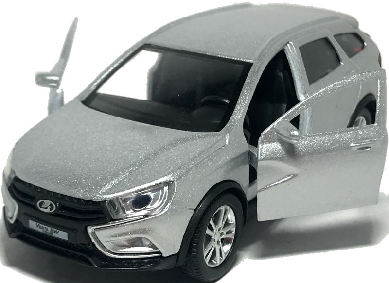 У Lada Vesta SW CROSS машинки открываются две передние двери и задняя дверь багажника. igrushechnaya-mashinka-lada-vesta-sw-cross-04.jpg