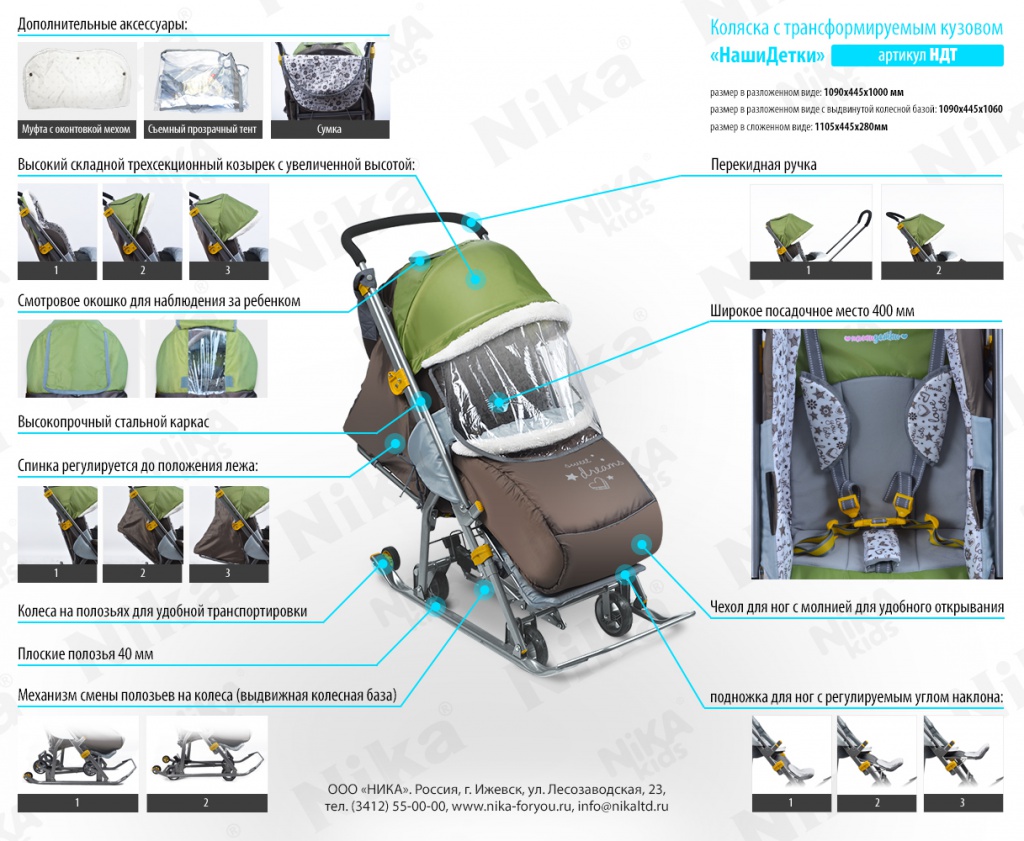 Санки коляска Ника