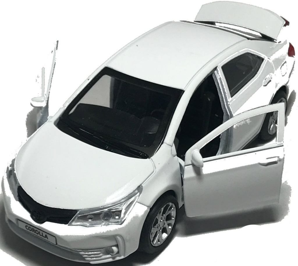 У машинки Toyota Corolla открываются две передние двери и задняя дверь багажника. В багажник Toyota Corolla можно положить различные предметы мини предметы. igrushechnaya-mashinka-toyota-corolla-04.jpg