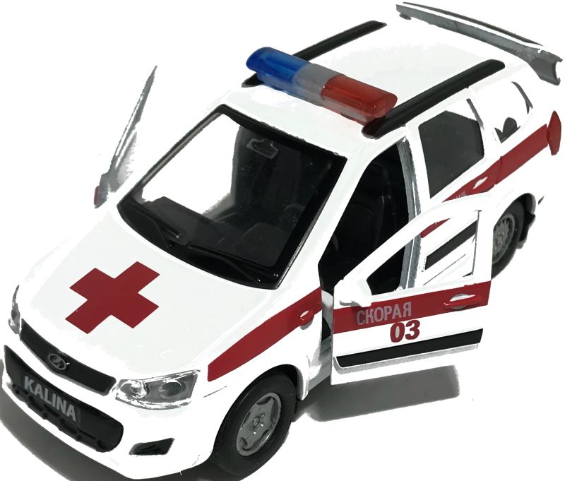 Так же у машинки Lada Kalina Cross скорая помощь открываются две передние двери и задняя дверь багажника. igrushechnaya-model-lada-kalina-cross-skoraya-pomoshch-04.jpg