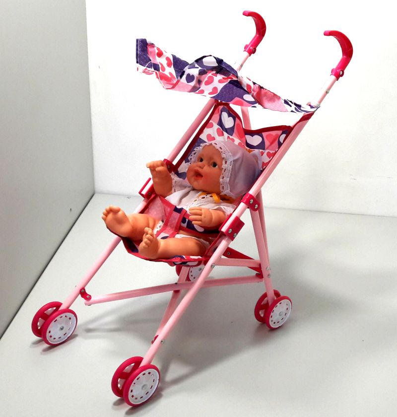 Кукольная коляска с пупсом Огонек сенька