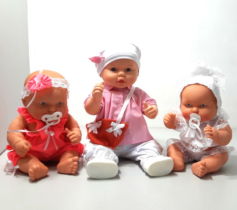 Куклы пупсы разных размеров Оксанка, Влада, Ксенька в сравнении сидя