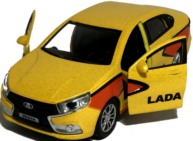 У машинки Lada Vesta открываются две передние двери. igrushechnaya-sportivnaya-mashinka-lada-vesta-04.jpg