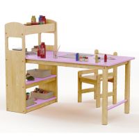 Деревянный письменный стол-парта для школьника (Фиолетовый)