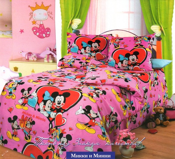 Комплект детского постельного белья: Микки Маус