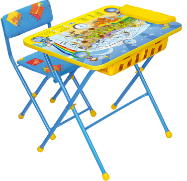 Детский столик с географической картой и с большим пеналом