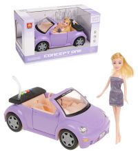 Кукла с сиреневым автомобилем-кабриолетом